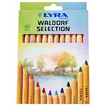 Lyra Waldorf Selection Unlacquered Triangular Giant Colored Pencils, Set of 12 Super Ferby Pencils, Assorted Colors (3711121)