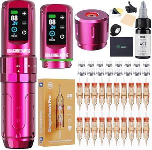 Dragonhawk L3 Tattoo Maschine Set,7 Hublängen 2 Stück 2000mAh Akkus