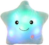 sofipal LED Twinkle Star Shaped Plush Pillow, Creative Night Light Glowing Cushions Plush Stuffed Toys Gifts for Kids, Decoration (Blue)