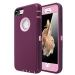 iPhone 6 Case, iPhone 6S Case [Heavy Duty] AICase Built-in Screen Protector Tough 3 in 1 Rugged Shorkproof Cover for Apple iPhone 6/6S (Pink/Purple)