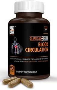 CLINICAL DAILY Blood Circulation Supplement. Butchers Broom, Horse Chestnut, Cayenne, Arginine, Diosmin. Herbal Varicose Vein Treatment. Poor Circulation and Vein Support for Healthy Legs. 90 Capsules