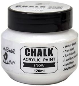 Little Birdie Home Decor Chalk Paint Snow - 120ml | Chalk Paint for Canvas, Wood Furniture, Wall, Home Decor, Glass, Terracotta Pots | Multi Surface Paint