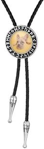 Custom4U Personalized Photo Bolo Tie for Men Leather Western Tie Necklace with Rune Costume Jewelry Accessories for Women