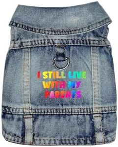 Dog Jeans Jacket Denim Vest Breathable Blue Pet Coat for Puppy Small Dogs Clothes Classic Overalls Male Cat Costumes Apparel Washed Outfit T-Shirts(X-Large)