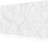 JIALONG Gaming Mouse Pad, Large Desk Pad, Office Desk Mat with Anti-slip Base, Anti-wear Personalized Design, Mousepad with White Topographic 35.4 x 15.7 inches