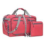 FATMUG Polyester Foldable Duffle Bag For Travel, Packing And Storage-Men And Women-45 L, Red, 53 x 24 x 30 Centimeters