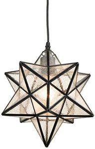 DANSEER Seeded Glass Shade Industrial Moravian Star Light Pendant Lighting