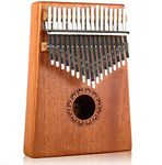 Kalimba 17 Keys Thumb Piano with Study Instruction and Tune Hammer, Portable Mbira Sanza African Wood Finger Piano, Gift for Kids Adult Beginners Professional