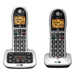 BT 4600 Cordless Landline House Phone, Big Buttons, Advanced Nuisance Call Blocker, Call Block Hot Key, Answer Machine, Twin Handset Pack