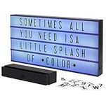 My Cinema Lightbox - XXL Cinema Light Box, 24" x 12" - 3 Modes Light Up Letter Board Sign with 160 Letters, Numbers and Sign - White LED Light, RGB and Color Freeze Mode Light up Signs for Wall Decor