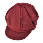 ZLYC Womens Classic Newsboy Caps Visor 8 Panel Gatsby Cabbie Hat (Burgundy),One Size