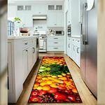 Textile Home 3D Non Slip Kitchen Floor Mats Fruit Mats Washable Kitchen Rug Small & Large Kitchen Floor Mats (Fruit Mats Banana Pineapple, 50 x 70 cm)