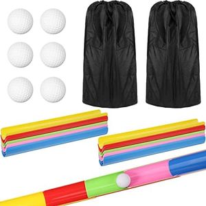 Team Building Activities Games Eamwork Group Learning Exercise Activities with Half Pipes Golf Balls Storage Bags Teamwork Kit for Adults Teens Field Day Game School Gym Outdoor Youth Sports (2 Sets)