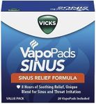 Vicks VapoPads Sinus Relief Formula Value Pack for Sinus and Throat Irritation, Vapor Pads for Steam Inhalers, Humidifiers, and Vaporizers, 20 Count, White, VSP39