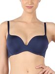 Triumph International Women's Synthetic Padded Underwire Push Up Bra Blue