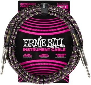 Ernie Ball Braided Instrument Cable Straight/Straight 10ft - Purple Python (P06427)