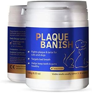 Plaque Banish 100% Natural Plaque Off & Tartar Remover For Dogs & Cats | Freshen Breath For Dogs & Cats | 6.3oz (180g) | Support Healthy Gums & Promote Dental Health | Prevent Plaque & Tartar Build Up