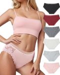 Levao Womens Underwear Cotton Bikini Panties Lace Breathable Hipster Panty Stretch Full Briefs Multipacks S-XL