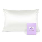 OLESILK 100% Silk Pillowcase for Hair and Skin, Both Sides 16 Momme Real Natural Mulberry Silk, with Hidden Zipper and Gift Box, 1pc, Ivory, 50x75cm