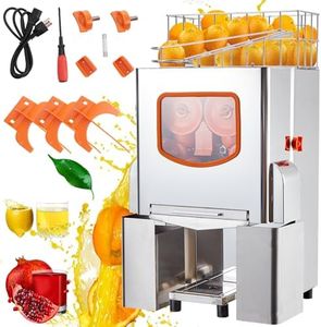 Commercial Juicer Machine, 110V Juice Extractor, 120W Orange Squeezer for 22-30 per Minute, Electric Orange Juice Machine with Pull-Out Filter Box SUS 304 Tank Stainless Cover and 2 Collecting Buckets