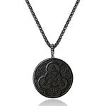 COAI Crystal Neklace Celtic Knot Necklace Black Obsidian Necklace for Men Women