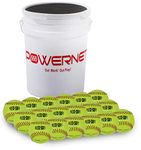 PowerNet Corbin Carroll Flexi Soft 11" Softballs 18 Pack Bundle | Cushioned Core Safety Ball | Reduced Impact | Perfect for Batting Practice and Training Young Players (Balls & Bucket)