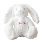 Personalised 1st Birthday Toy with Name | Pink or Blue | First Birthday Bunny 1st Bday Gift for Girl Boy Plush Soft Rabbit Teddy Cuddly Toy