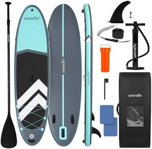 SereneLife 11’ Inflatable SUP - Pet-Friendly Stand-Up Paddle board for Adults and Pet Ride Alongs - 35” Wide Stable Design with Non-Slip EVA Deck Pad, GoPro Mount and SUP Accessories, 440 lbs Capacity