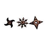 Playwell Martial Arts Childrens Black Rubber Training Ninja Stars (Set of 3)