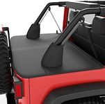 QMPARTS Tonneau Cover for Wrangler JK Unlimited 4 Door, Cargo Cover Trunk Tailgate Cover JK Accessories Compatible with 2007-2018 Wrangler JKU 4 Door-Black