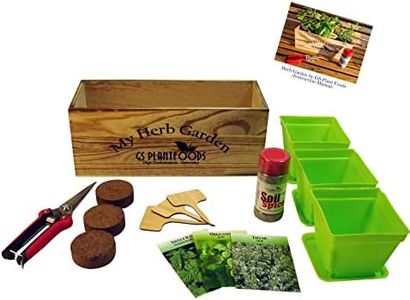 Herb Window Garden Gift Set- Complete windowsill herb Garden Growing kit Including Seeds, pots, Quality herb Clippers, Soil pods All in a Beautiful Planter Box. Hands on Gift Set.