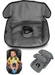 Lynmark® Car Seat Protector for Potty Training - Travel Potty Cover from Crumbs, Spillages, Nappy Leaks & Toilet Training| Pad Fits All Carseat, Age: 6m-4years old |Keeps Seat Clean & Dry! Grey 2 Pack