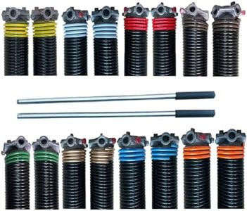 Pair of 2" Garage Door Torsion Springs with Non-Slip Winding Bars, Quality Precision Electrophoresis Black Coated, Minium Life 18,000 Cycles (.250 x 2 x 30)