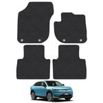 Car Mats Compatible with Honda E:Ny1 (2023-) Tailored Fit Black Carpet Car Floor Mats Set Accessory Custom Fit 4 Pieces - Anti Slip Backing & Black Binding Trim Edge