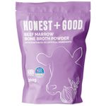 Honest + Good UK's Beef Marrow Bone Broth Powder | 30 Servings 1 Month Supply | Grass Fed | Hair Skin Gut | 6500mg Type I & III Collagen High Protein | UK Made | Small-batches