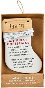 Mud Pie Christmas Ribbon Ornament, Santa, 4 1/2" x 3"