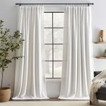 Lazzzy White Light Filtering Velvet Curtains 84 Inch Length Curtains for Living Room Bedroom Thermal Insulate Window Drapes Super Soft Luxury Curtains Back Tab 2 Panels