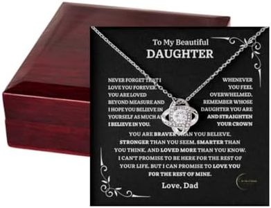 "WHEN LIFE TRIES T KNOCK YOU DOWN, I WILL ALWAYS HAVE YOUR BACK. BELIEVE IN YOURSELF AS MUCH AS I BELIEVE IN YOU". To My Beautiful Daughter Necklace, Father Daughter Necklace, Birthday Gift, Christmas