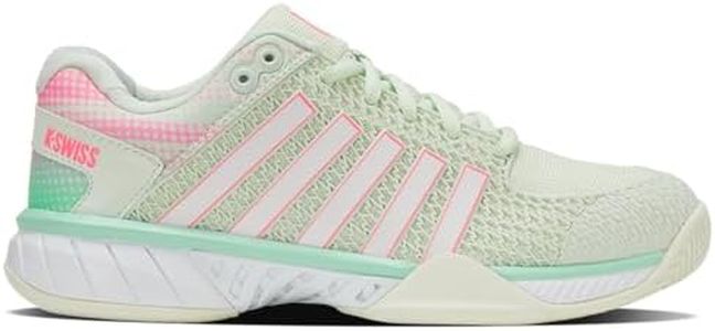 K-Swiss Women’s Express Light Pickleball Shoes – Lightweight Breathable Court Shoe, Stable Support, Durable Toe Protection, Ice/Honeydew/Neon Pastel Pink, 5 W