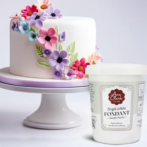 Ann Clark Cake Fondant, Bright White, Vanilla Flavor, 2 Pounds