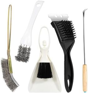 SIMPOR Bird Cage Cleaner Brush Kit, Bird Poop Remover, 5 PCS Cleaning Tools Set with Mini Dustpan, Scraper and Wire Brushes, Bird Cage Accessories for Parrot, Parakeet, Budgie, Cockatiel