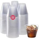 200 Clear Plastic Cups - 9 Ounce | Hard Disposable Cups | Plastic Wine Cups | Plastic Cocktail Glasses | Plastic Drinking Cups | Plastic Party Punch Cups | Bulk Party Cups | Wedding Tumblers