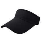 Sun Visor Cap Mesh Quick Dry Visor Hat Breathable&Adjustable Tennis Visor Hats Ponytail Baseball Cap for Women Men Golf Fishing Running Cycling Outdoor Sports (Fabric, Black)