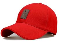 BLUCAPS Cotton Adjustable Unisex Cap Quick Drying Sun Hat for Summers Outdoor Activites Sports Baseball Black Hat for Men Pack of 1 Cap (Red)