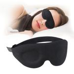 NEWVANGA Memory Foam Sleep Mask Block Out Light 100%, 3D Contoured Blackout Sleeping Eye Mask Relief Pressure, Soft Cushion Eye Cover Night Blindfold
