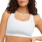 Champion Women's Absolute Compression Racerback Sports Bra, Moisture-Wicking Moderate Support, White, X-Large