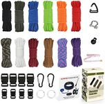 ZLesetrd Paracord Bracelet Kit, 20ft 552 Paracord Kit for Making Paracord Keychain Lanyard Dog Collar, with Paracord Book