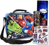 Avengers Lunch Box For Boys, Kids - Bundle with Avengers Lunch Container Kit, Bracelets, Stickers, More