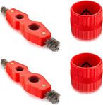 WADY Copper Pipe Cleaner and Reamer Value Set 4 Pieces Copper Pipe Cleaner Inner-Outer Reamer Pipe and Tube Deburring Reamer Tubing Chamfer Tool for Plumbing Installation Soldering Copper Pipes