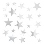 Sunlera 20pcs/set Star Shape Mirror Stickers 3D Acrylic Stars Mirrored Decals DIY Room Home Decoration Wallpaper